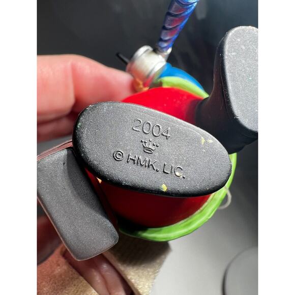 Vintage Christmas Ornaments Hallmark 2004 Fisherman Santa Claus Fun Fish on Head - Picture 6 of 9